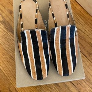 Madewell Willa Loafer Mule in Striped Calf Hair - size 6
